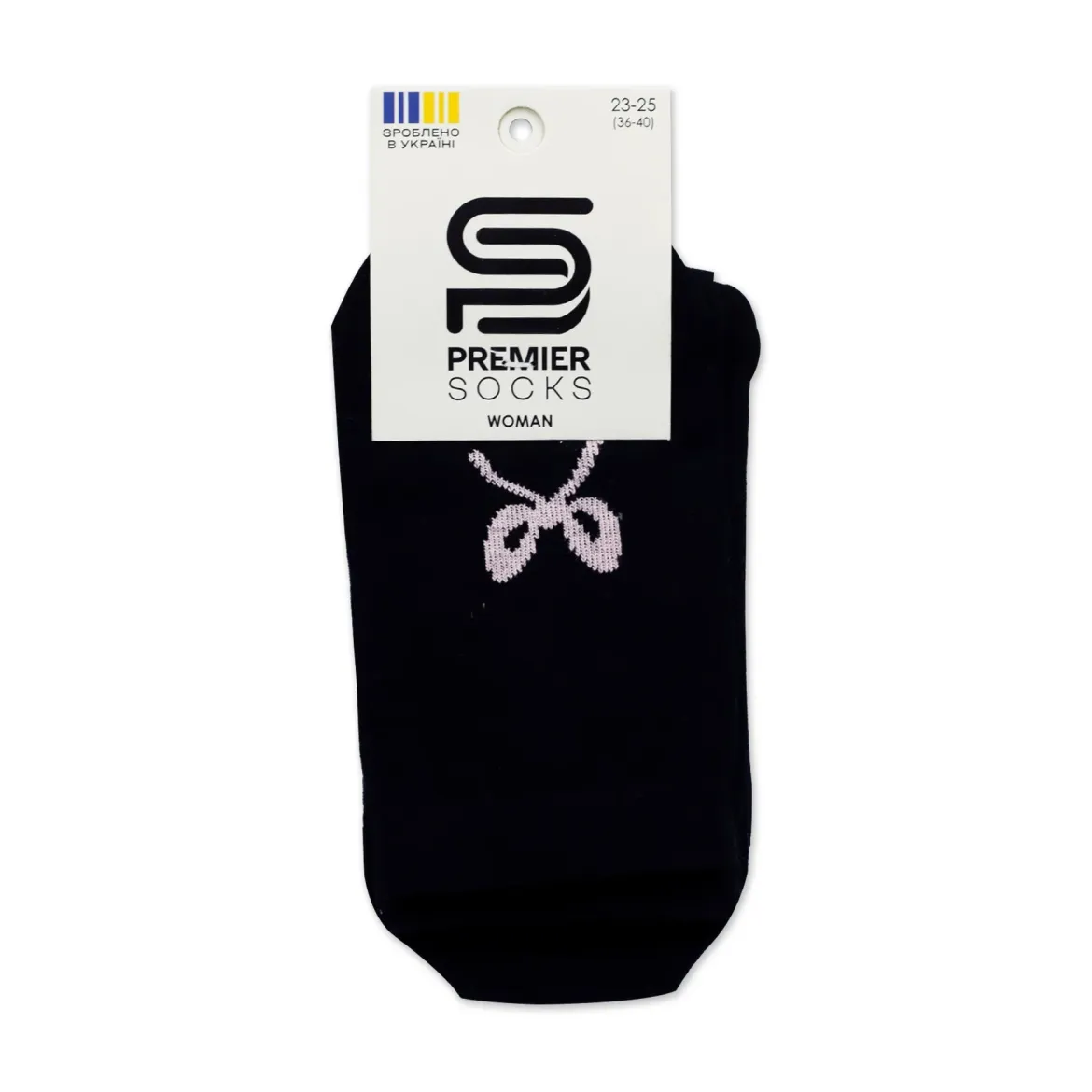 Premier Socks шкарпетки жіночі високі 14В35/13RV* бантик з рюшами чорні р.23-25