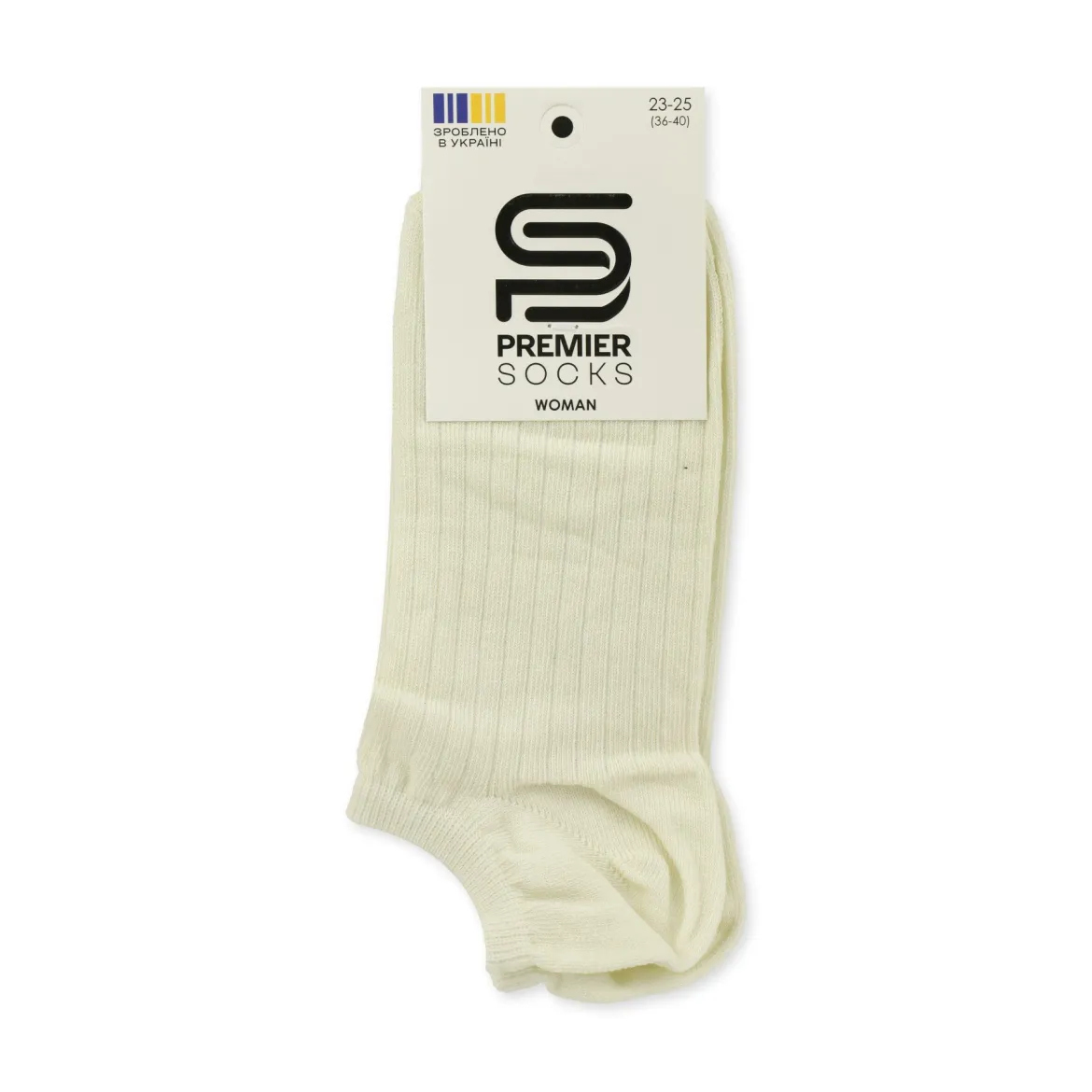 Premier Socks шкарпетки жіночі низькі 14B35/3МР* ультракор. в рубчик молочні р.23-25