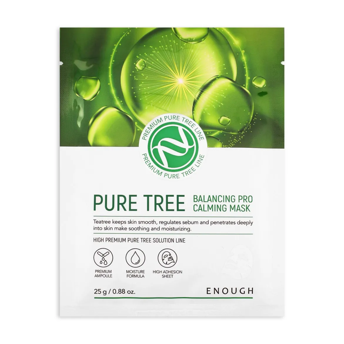 Enough маска тканинна заспокійлива з екстрактом чайного дерева Pure Tree 25г