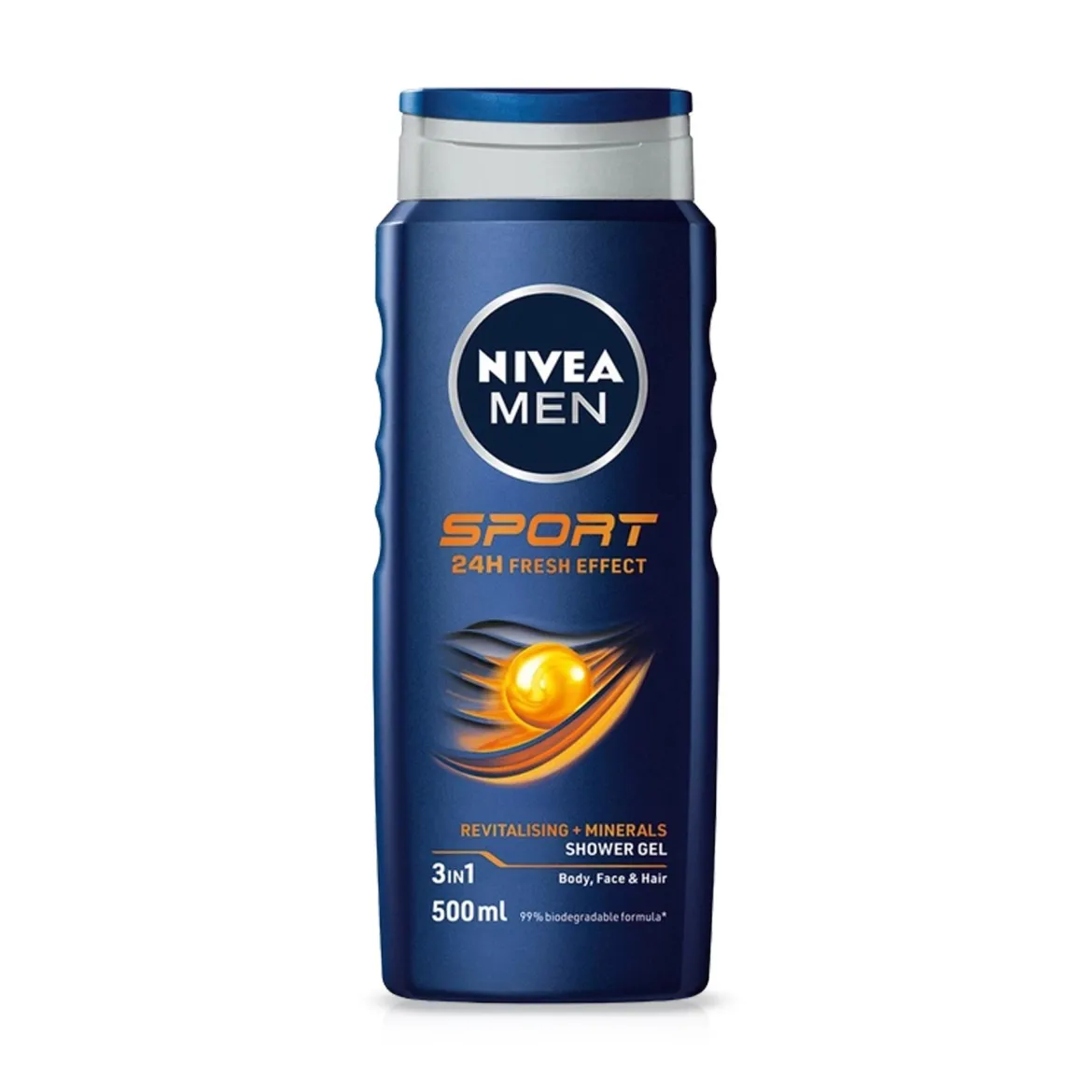 Nivea MEN гель-шампунь чоловічий 3in1 Sport 24h fresh effect 500мл
