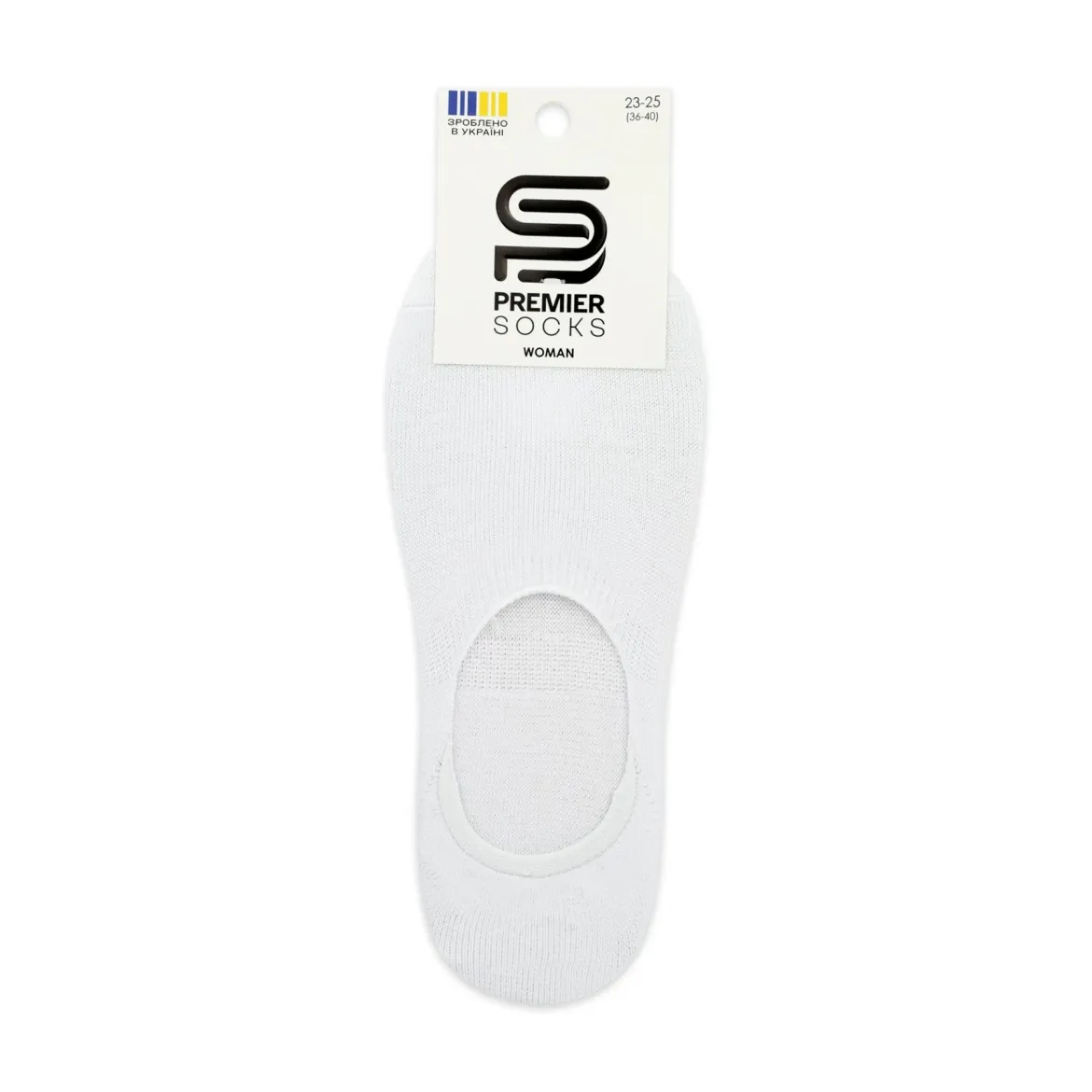 Premier Socks підслідники жіночі 14В35/8S* з силік. фіксаторами білі р.23-25