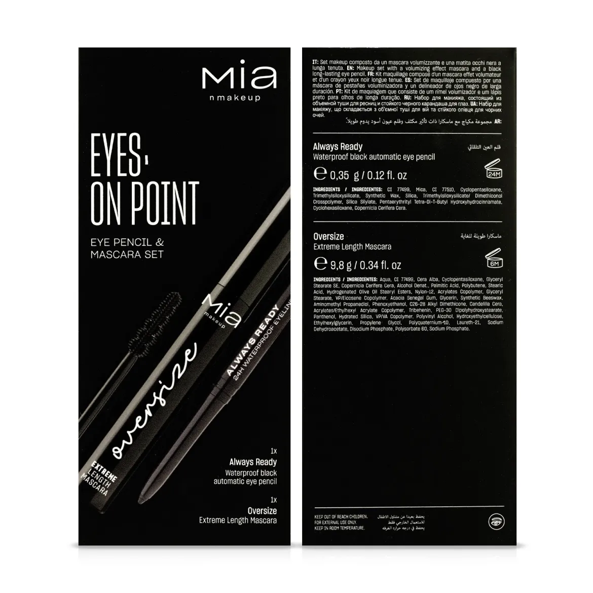 Mia Eyes On Point набір туш Oversize + автоматичний олівець для очей 9.8г+0.35г — Photo 2