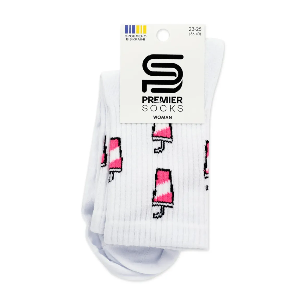 Premier Socks шкарпетки жіночі високі 15В35/1 коктель білі р.23-25