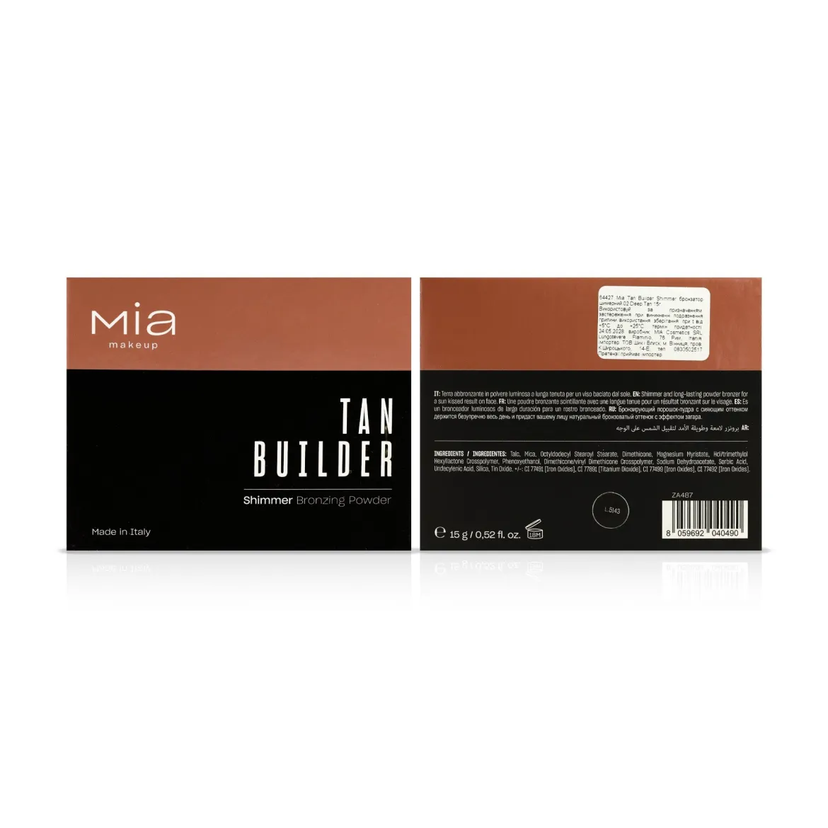Mia Tan Builder Shimmer бронзатор шимерний 02 Deep Tan 15г — Photo 3