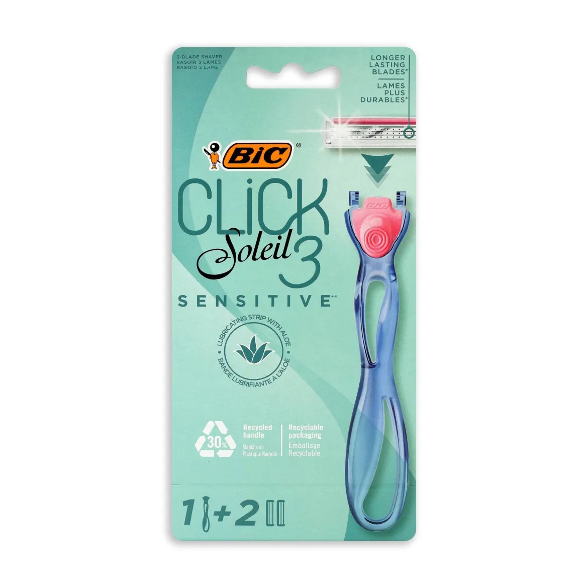 BIC Soleil 3 sensitive станок для гоління + картридж 2 шт.