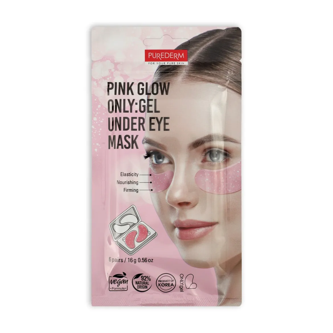 Purederm патчі для повік гелеві Pink Glow ONLY 12 шт.