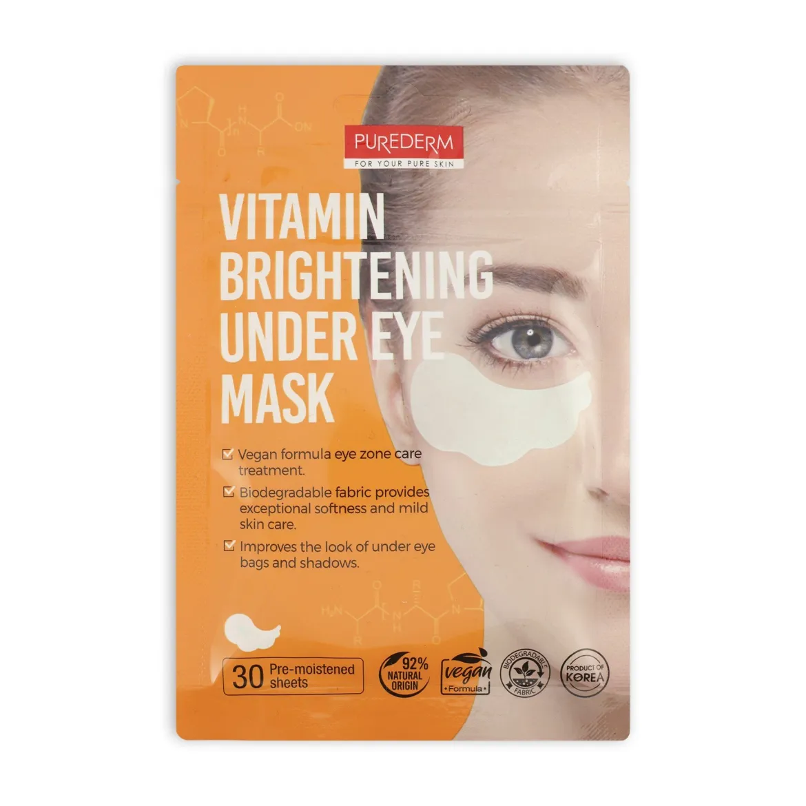 Purederm патчі для повік вітамінні, освітлюючі 30 шт.
