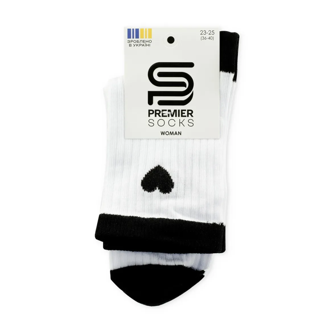 Premier Socks шкарпетки жіночі високі 16В35/1 в рубчик з серцем