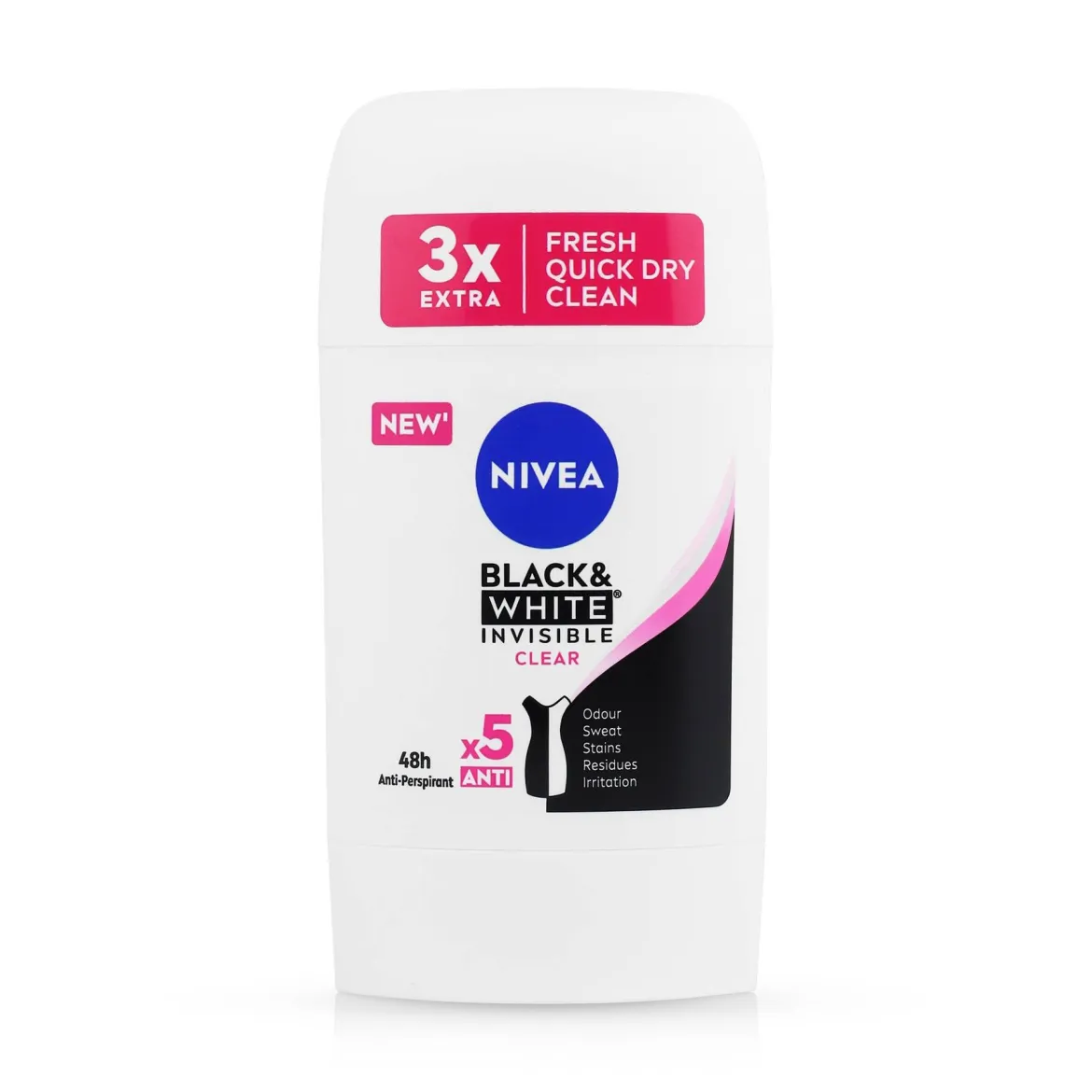 Nivea антиперспірант стік Black &amp; White Clear 50мл