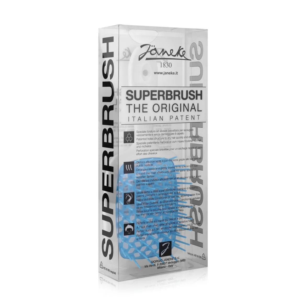 Janeke Superbrush щітка для волосся * біло-блакитна — Photo 2