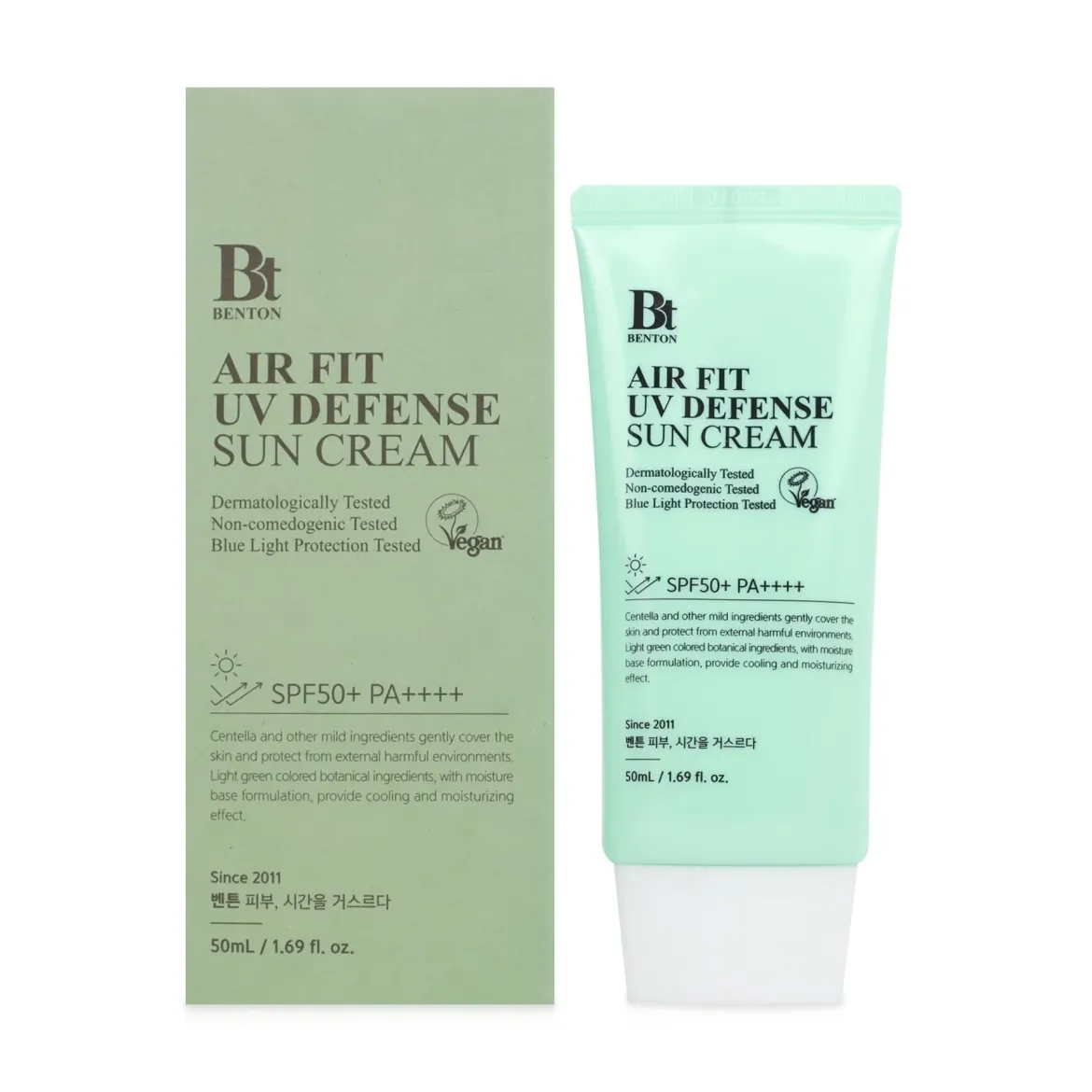Benton Air Fit UV defense сонцезахисний крем для обличчя з центелою SPF50 50мл