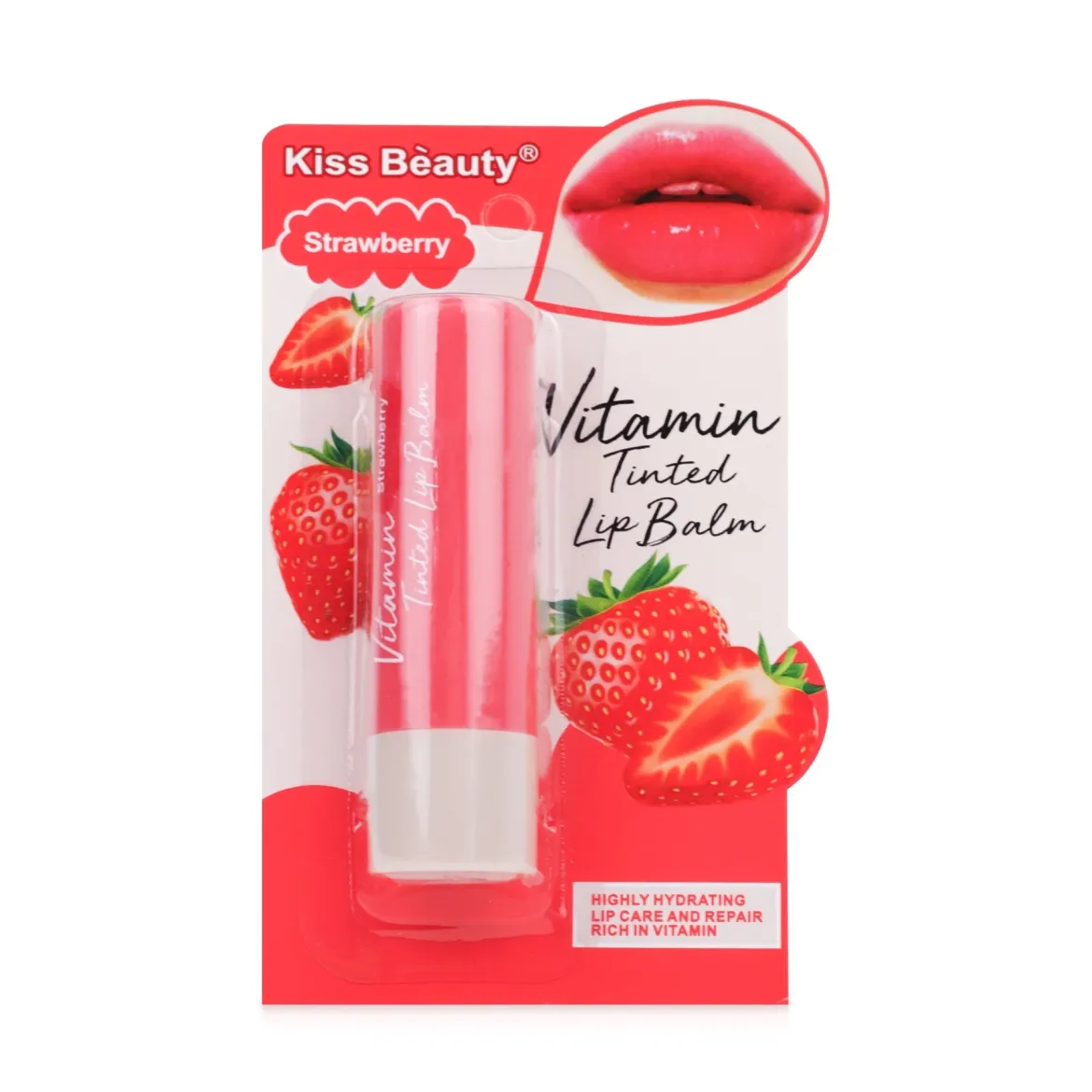 Kiss Beauty бальзам для губ* з відтінком Vitamin Tinted Strawberry 3.5г