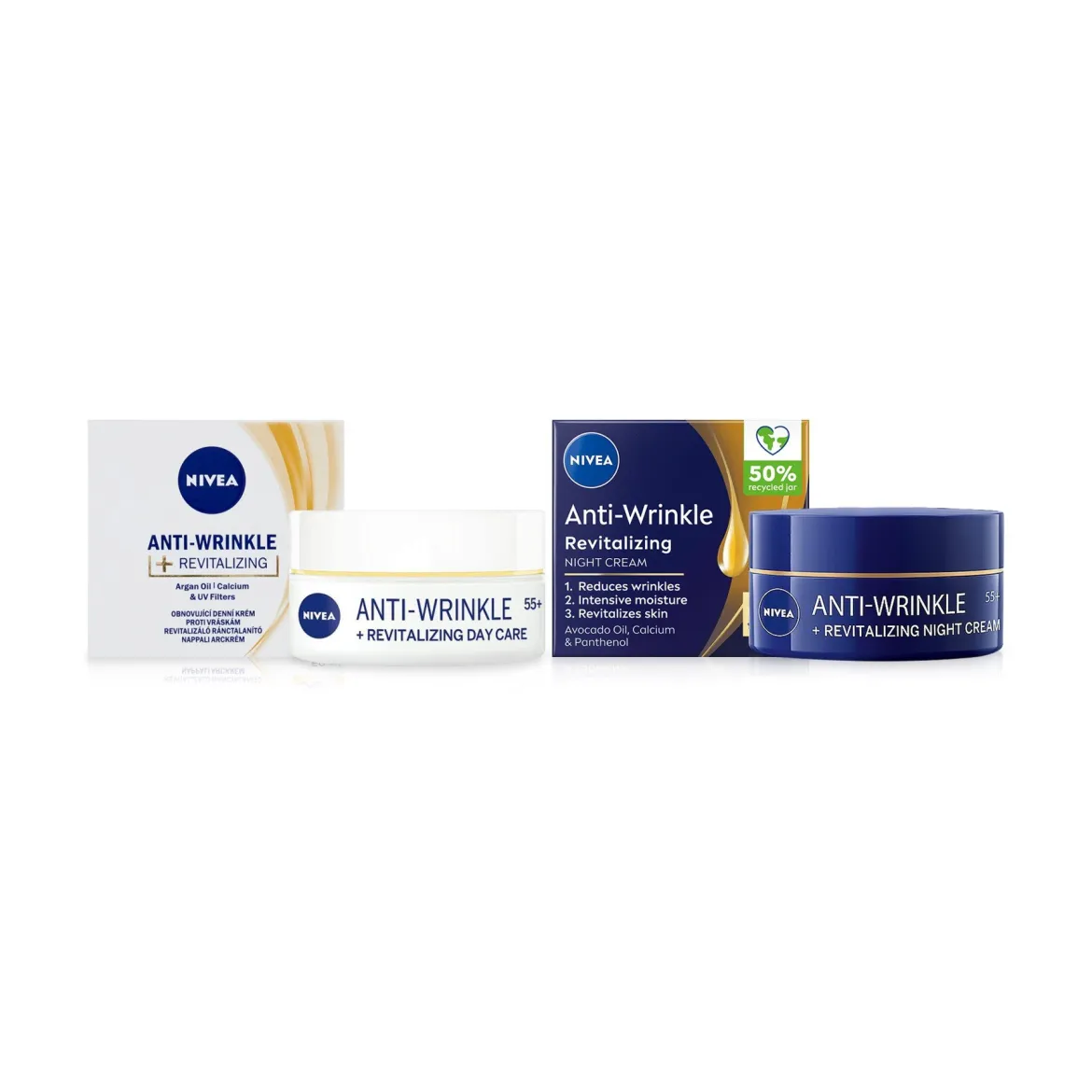 Nivea Beauty age набір крем проти зморшок денний+нічний 55+ — Photo 1