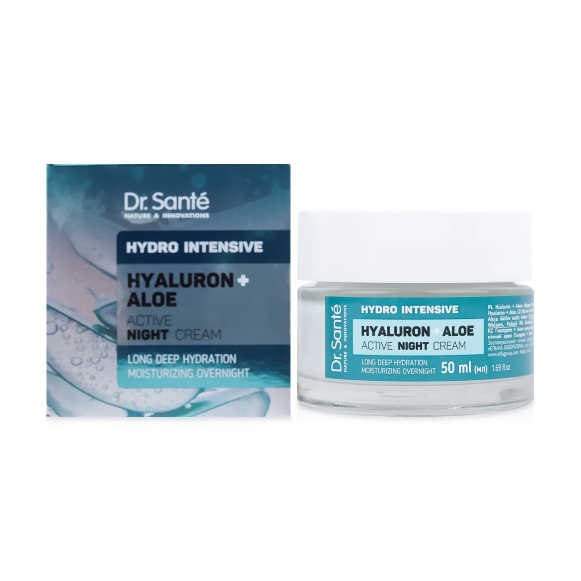 Dr.Sante Hydro Intensive крем нічний активний гіалурон + алое 50мл