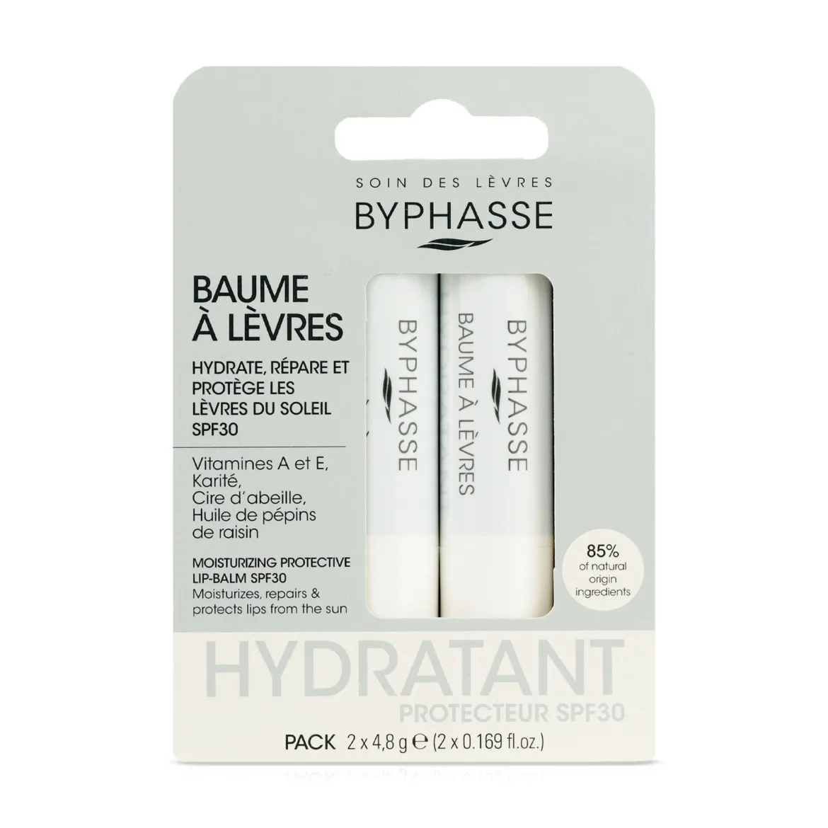 Byphasse бальзам для губ* Moisturizing Protective SPF30 4.8г 2 шт.