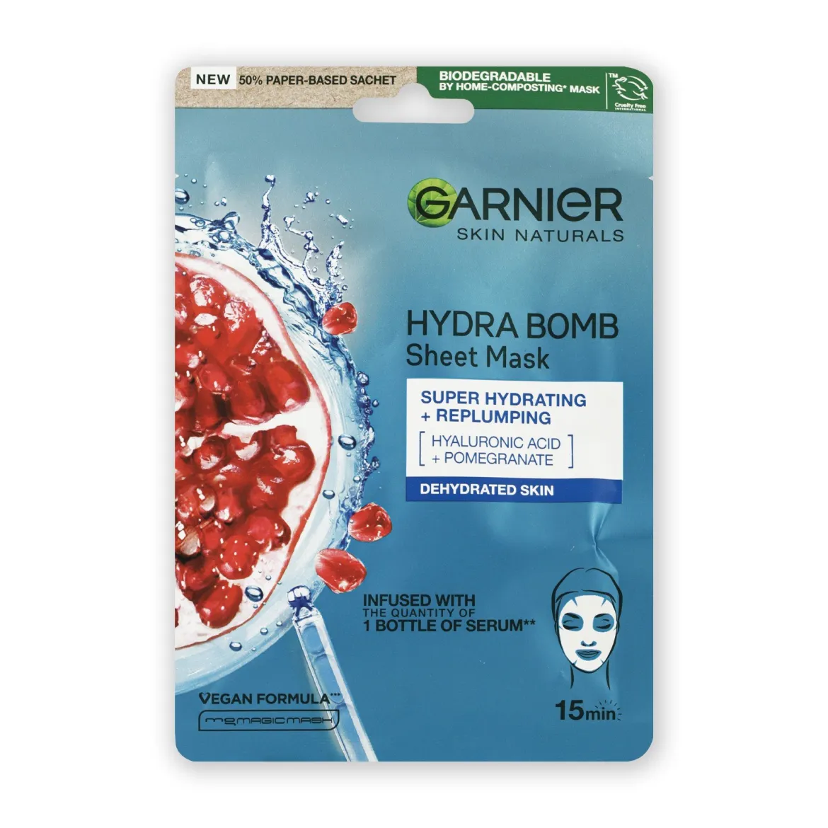 Garnier маска тканинна зволоження+аква бомба 32г