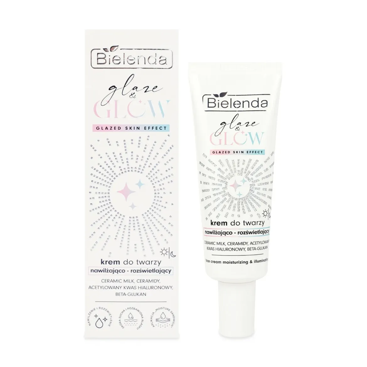 Bielenda Glaze And Glow крем зволожуючий і освітлюючий 50мл
