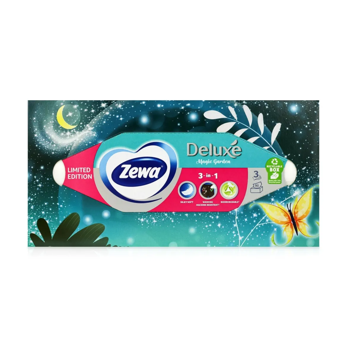 Zewa Deluxe серветки косметичні 3 шари LE Mix* 90 шт.