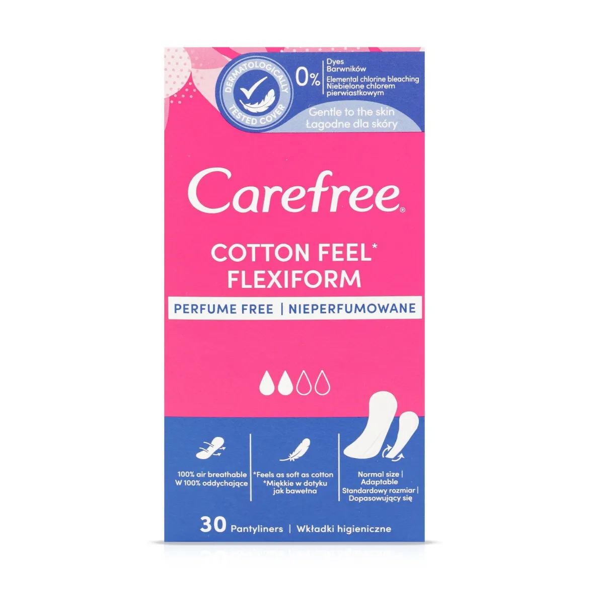 Carefree Сotton Feel щоденні прокладки Flexiform 30 шт.