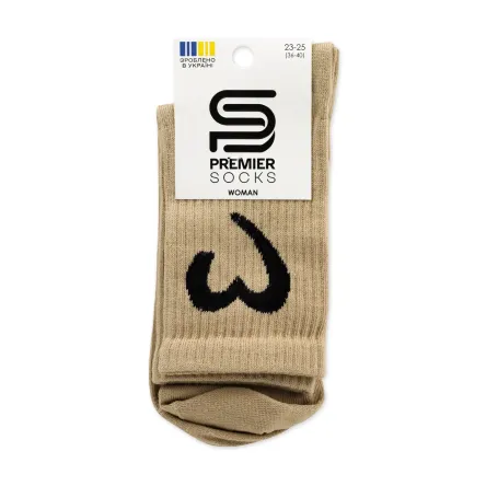 Premier Socks шкарпетки жіночі високі 15В35/1 контурне серце бежеві р.23-25