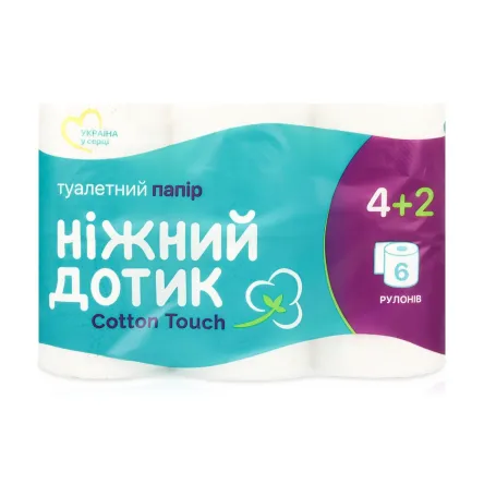 Ніжний Дотик туалетний папір 2 шари 4+2 шт.