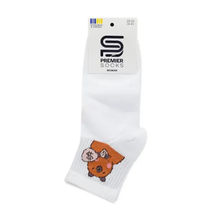Premier Socks шкарпетки жіночі середні * 15В35/2 м2 капібара білі р.23-25