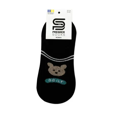 Premier Socks підслідники жіночі *14В35/7К з резинкою ведмедики білі р.23-25