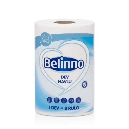 Belinno MEGA TOWEL рушник паперовий 1=8 рул. 2шари, 750листів, 93м