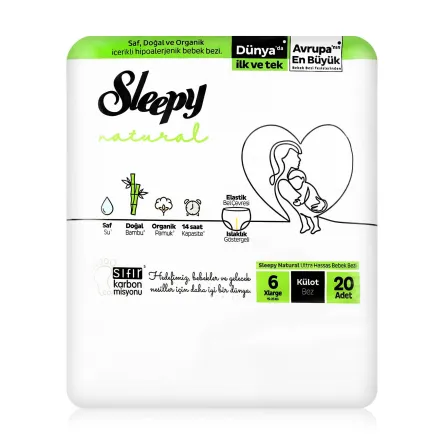 Sleepy Natural трусики-підгузки (6) 20 шт.