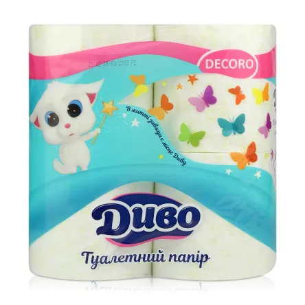 Диво Decoro туалетний папір 2 шари 4 шт.