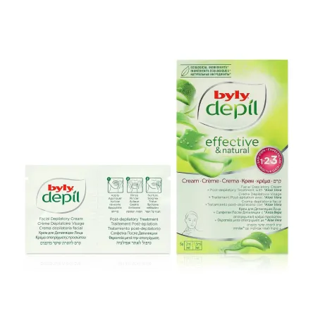 Byly крем для депіляції обличчя в сошетках effective & natural 2мл 5 шт.