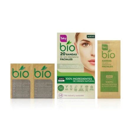 Taky bio воскові смужки для обличчя 100% Ingredientes de Origen Natural 20 шт.
