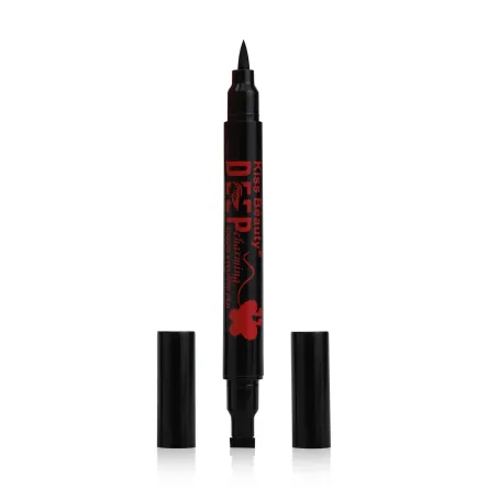 Kiss Beauty підводка - фломастер для очей Deep Charming Double чорна