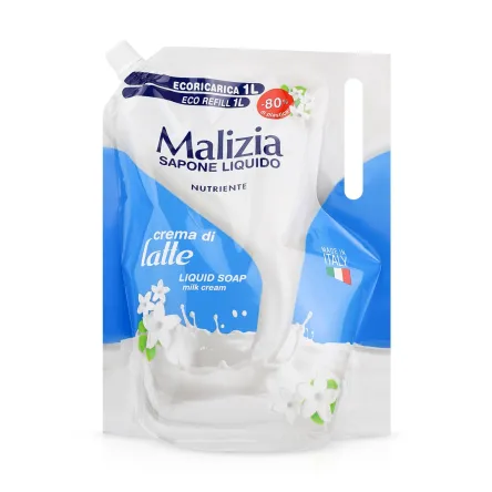 Malizia рідке мило дой-пак milk cream 1л