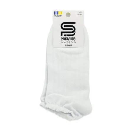 Premier Socks шкарпетки жіночі низькі 14В35/6АФ ажурні з фістонами білі р.23-25