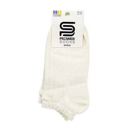 Premier Socks шкарпетки жіночі низькі 14В35/6АФ ажурні з фістонами молочні р.23-25