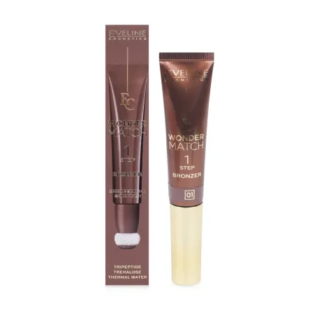 Eveline Cosmetics Wonder Match рідкий бронзер зі спонжем