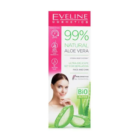 Eveline Cosmetics набір для депіляції обличчя 99%natural aloe vera