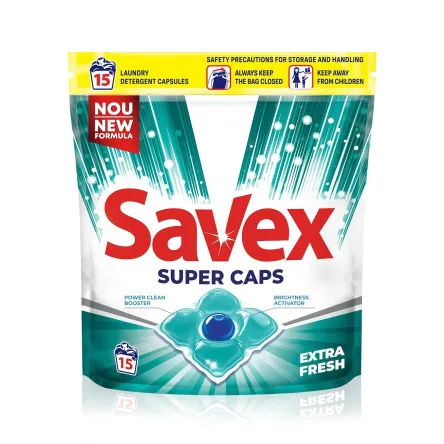 Savex капсули для прання 2в1 Екстра свіжість 15 шт.