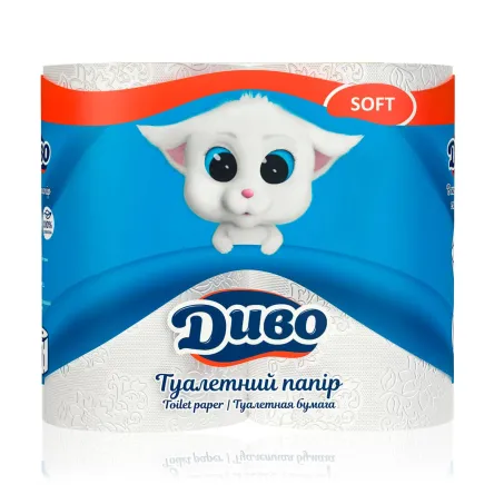 Диво Soft туалетний папір 2 шари 4 шт.