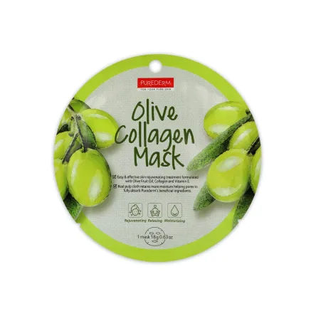 Purederm Circle маска тканинна колагенова, оливка 18г
