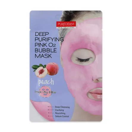 Purederm O2 Bubble маска киснева глибокоочищаюча Peach 25г