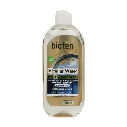 Bioten Hyaluronic Gold міцелярна вода очищаюча з протеїнами і пробіотиками 400мл