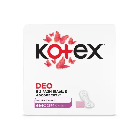 Kotex щоденні прокладки Део супер 52 шт.