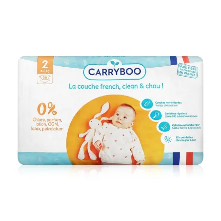 Carryboo ЕКО підгузки (2) 3-6 кг 56 шт.
