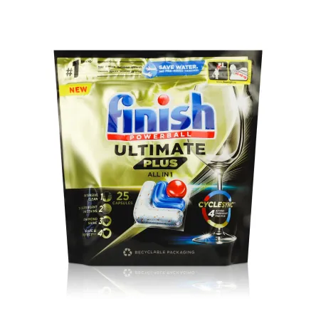 Finish Ultimate Plus капсули для посудомийних машин all in 1* 25 шт.
