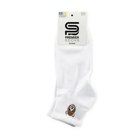 Premier Socks шкарпетки жіночі середні 17В35/20 з ведмедиком білий р.23-25