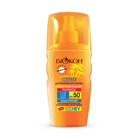Біокон сонцезахисний спрей водостійкий SPF50 160мл