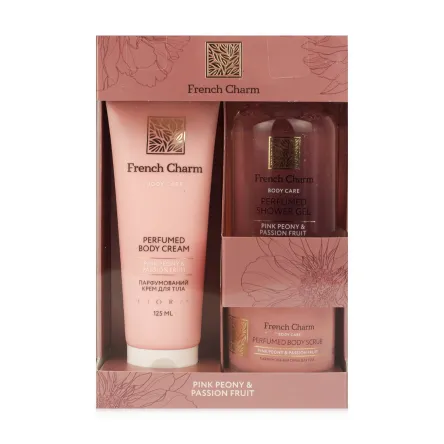 Liora набір подарунковий Pink Peony&Passion Fruit (гель д/д., крем д/т., скраб)