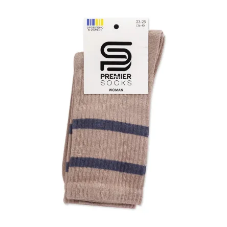 Premier Socks шкарпетки жіночі спорт 15В35/1* смужки беж р.23-25